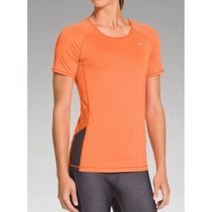 Under Armour Large fitted active wear t-shirt womens orange black
